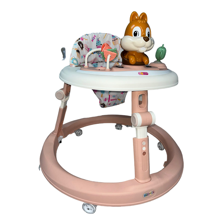 Andador rosado ardilla bluetooth base moderna