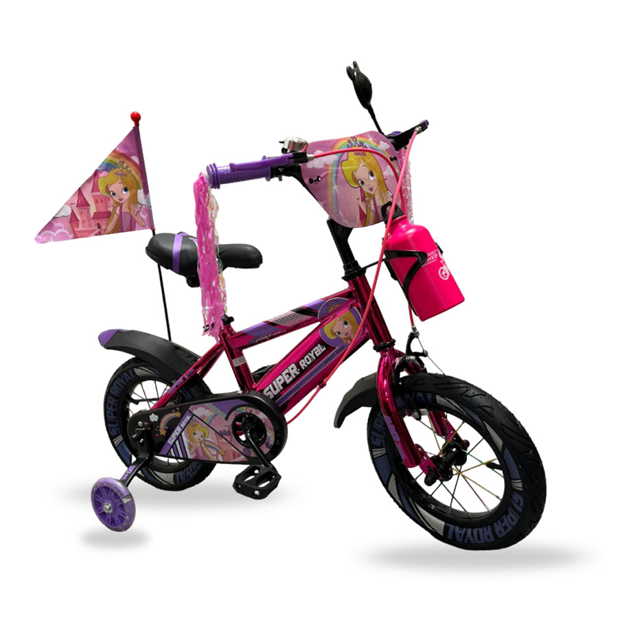 Bicicleta Aro 12 rosada Laser con casco