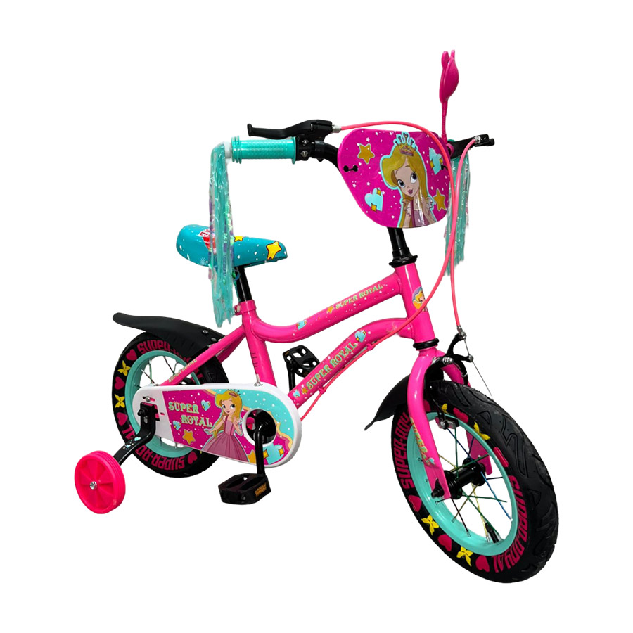 Bicicleta aro 12 Oferbike rosada con casco