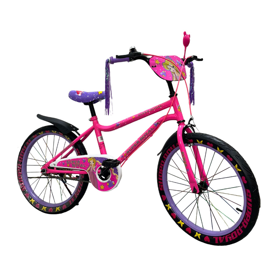 Bicicleta aro 20 Oferbike rosada con casco