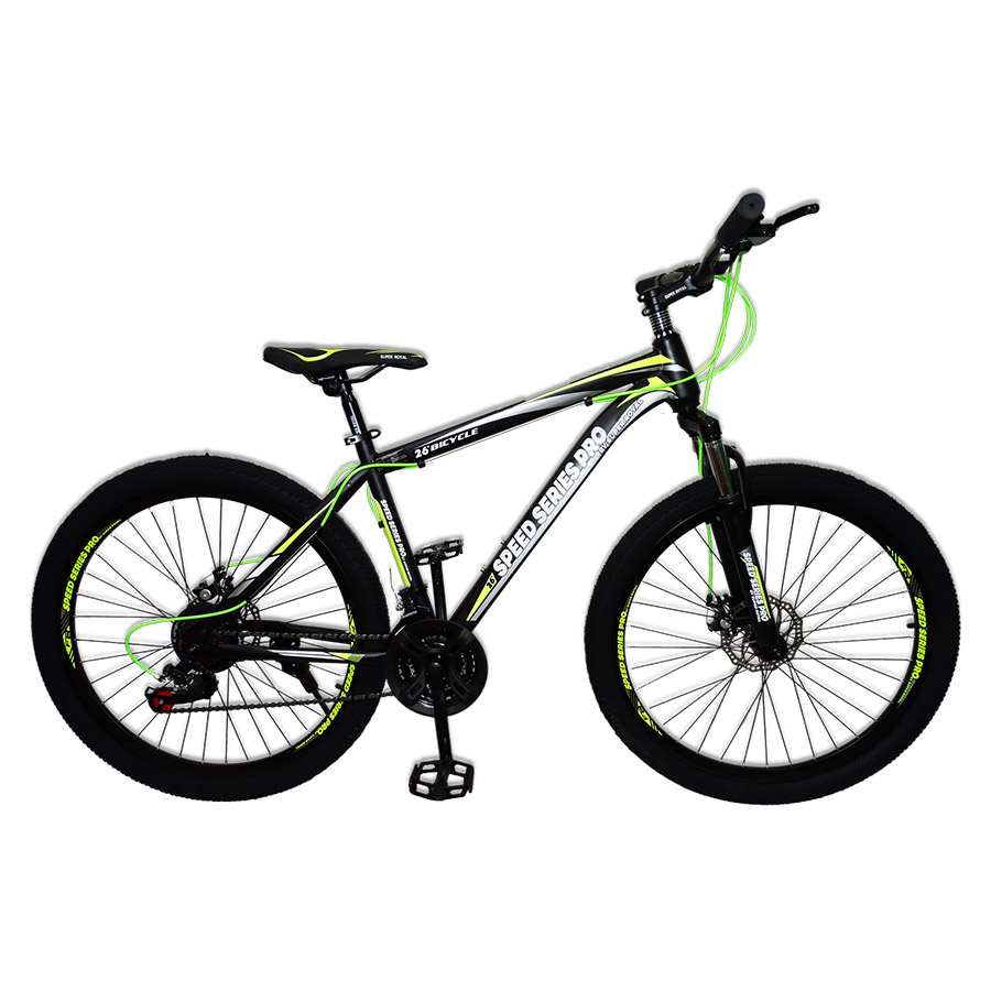 Bicicleta aro 26 suspension mixta verde